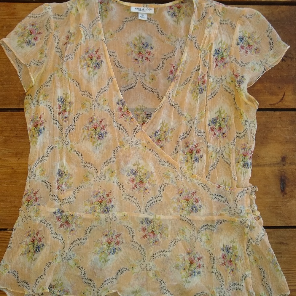 Silk wrap blouse boho Friends style 90s